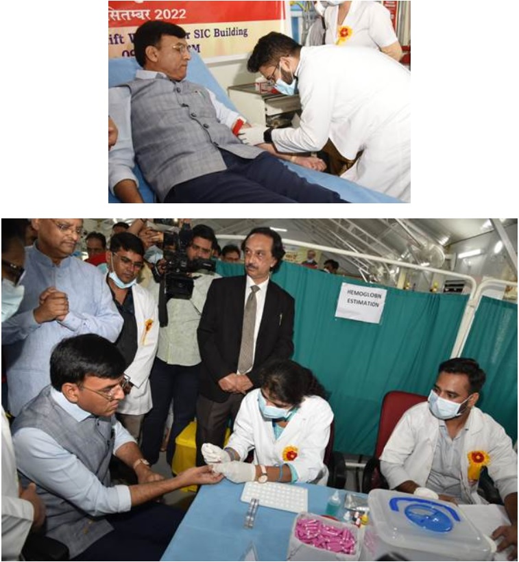 Dr. Mansukh Mandaviya inaugurates Blood Donation as a part of Raktdaan Amrit Mahotsav
