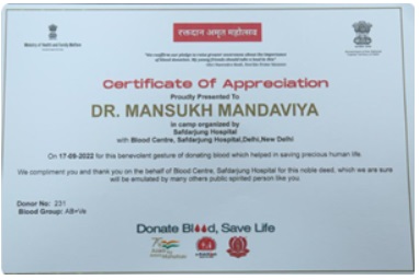 Dr. Mansukh Mandaviya inaugurates Blood Donation as a part of Raktdaan Amrit Mahotsav -1